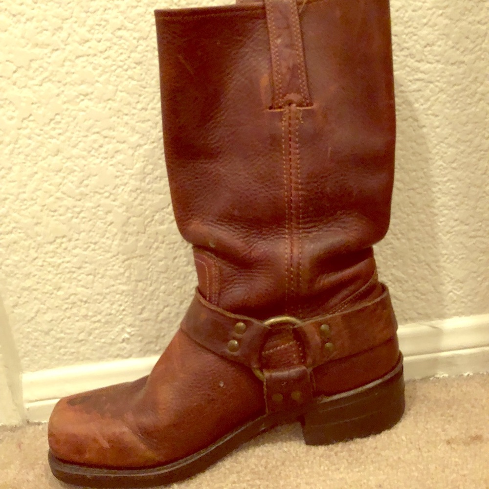 Frye harness brown leather boots